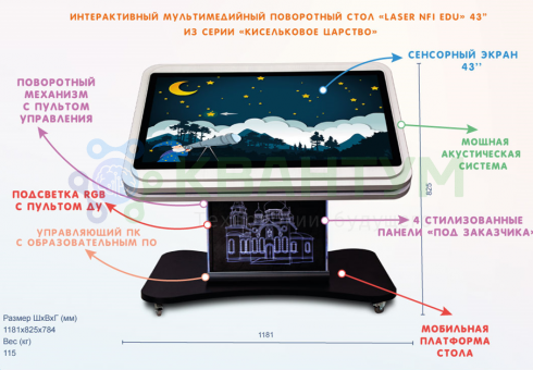 Интерактивный мультимедийный поворотный стол «Laser NFI edu 43»